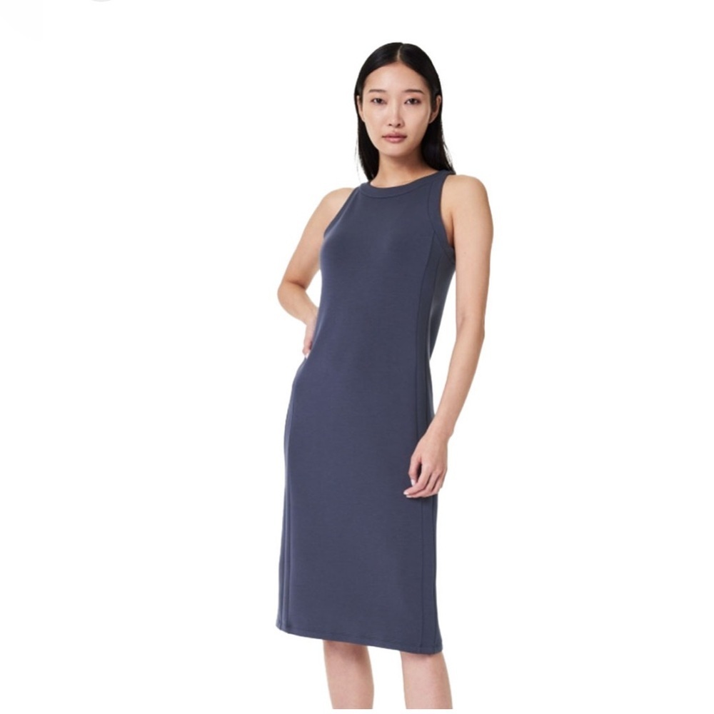 NWT Spanx Women's Aire Side Stripe Midi Dress